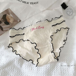 กางเกงชั้นในทรงสามเหลี่ยมเอวต่ำผ้าฝ้ายแท้ ดีไซน์รูรูปดอกไม้ ระบายอากาศได้ดี สวมใส่สบาย กางเกงชั้นในผู้หญิงไซส์กลาง