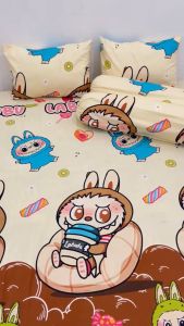 SPREI PROMO MOTIF LABUBU TERLARIS BERKWALITAS SET SARUNG BANTAL SARUNG GULING UK.120/160/180