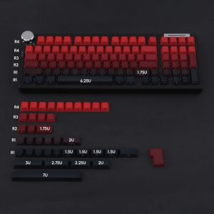 คีย์บอร์ด Keychron/ RK61/GK61/Anne Pro 2 ราคาถูกต้อง คีย์บอร์ดแบบครอบข้างสีแดงสีดำ ระดับสี 136 คีย์เชอร์รี่ PBT OEM ระเหิงไม่รองเท้าฟุตบอลสำหรับสวิตช์ MX