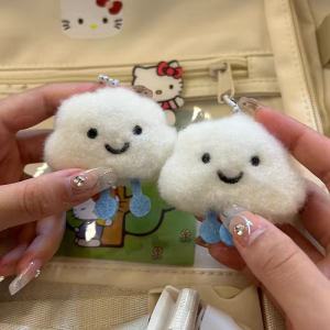 Móc Khóa Hình Đám Mây Dễ Thương Có Tiếng Kêu Túi Đeo Vai Đi Chơi Cặp Đôi Đồ Chơi Thường Ngày Thay Thế Miệng Bằng Vải