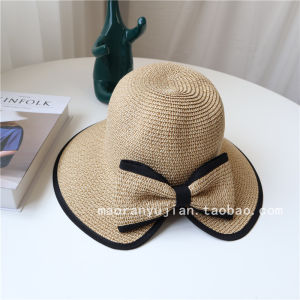 Japan Sun Protection Straw Hat Beach Outdoor Women Summer Korean Style Fisherman Foldable Sun Cover Bow New Fashion
