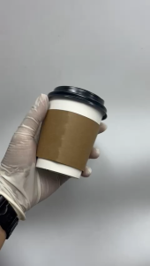 (50PCS) Paper Hot Cup Sleeve 8oz & 12oz (Kraft) / Paper Hot Cup Sleeve / Paper Cup Cover