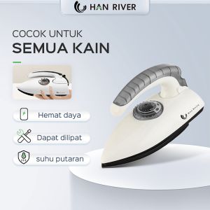 Han River Setrika Kering- Setrika Listrik- Putih pink dapat dilipat Setrika Kering seterika setrikaan gosokan baju