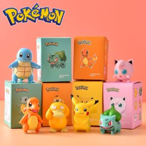 Authentic Pok é mon Pet Elf PIKACHU PSYDUCK CHARMANDER SQUIRTLE BULBASAUR JIGGLYPUFFHandmade Ornament Childrens Toy Gift
