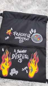 (Bisa COD) Tas Serut Anti Air Water Proof String Bag / Draw String / Gym Sack Tas Olahraga Pria Kekinian Motif Peacefull