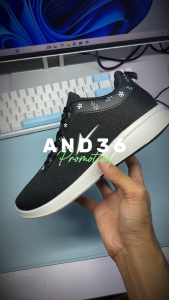 Sepatu Sneaker ANDO AIRIN Sepatu Untuk Wanita Warna Hitam Putih Tali