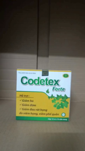 Viên uống CODETEX FORTE 100V hỗ trợ giảm ho giảm đờm do viêm họng viêm phế quản