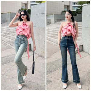 Quần Jeans Nữ ống Loe Bass mẫu basic QJ258 Thanh lịch và Trẻ trung phù hợp phối đồ Công sở & Dạo phố vải Denim dày