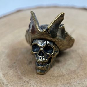 Brass Captain Skeleton Skull Paracord Bead EDC DIY Knife Beads Woven Bracelets Lanyard Pendant Accessories Outdoor Tool Hangings