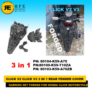 CLICK V2 CLICK V3 3 IN 1 REAR FENDER COVER GARNISH SET FORGED FOR HONDA CLICK MOTORCYCLE