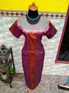Baju setelan tenun(bluse dan rok) ungu
