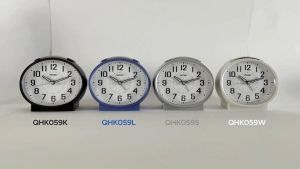 SEIKO CLOCKS นาฬิกาปลุก รุ่น QHK059L ขนาด  4.4 x 5.1 นิ้ว เดินเรียบ สีฟ้า