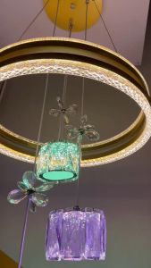 【COD 5Years Warranty】Led Crystal Ring Chandelier Ceiling Lights Modern Minimalist Indoor Design Hanging Pendant Lights Drop Lights Fixture Circle Crystal Chandelier Ceiling Lights For Living Room Dining Room Loft Stairway Home Decro Indoor Lighting