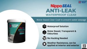Nippon Paint ANTI-LEAK Waterproof Clear NippoSEAL 1KG | Water-Based Clearcoat | Interior & Exterior