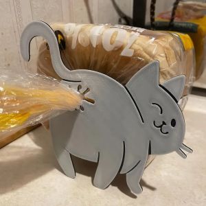 2pcs Funny Cat Butt Bag Clip 3D Printed Kitchen Gadget for Sealing Chip & Food Bags. Cute Novelty Gift for Cat Lovers & Home.