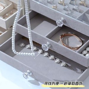 ที่เก็บเครื่องประดับ กล่องเก็บเครื่องประดับ 3ชั้น jewelry box organizer สำหรับจัดเก็บ ต่างหู สร้อยคอและ แหวน