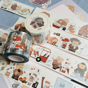 ENJO Studio Winter Bear Washi Tape Transparent Salt Series Cute Handmade Journaling Tape Paper Crafts Supplies Business Needs