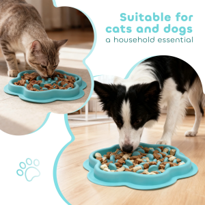 Pet Cat and Dog Gluttony Bowl Dog Slow Food Cat and Dog Bowl Edible Silicone Bowl Slow Food Mat Anti-Knock Over Neck Plate