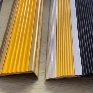 Aluminum Alloy Stair Anti-Slip Strip Step Edge Trim Marble Floor Edge Strip Right Angle Corner Protector Self-Adhesive