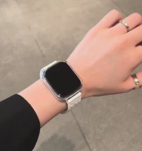 Engraved Silicone Strap with Transparent Protective Case for Xiaomi Redmi Watch 5 Active Strap / Redmi Watch 5 Lite Strap / Redmi Watch 4 Strap / Redmi Watch 3 Active Strap / Redmi Watch 3 / Mi Watch Lite Watch Strap Band Replacement Bracelet Accessories