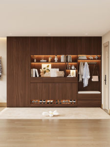 Solid Wood Multifunction Vintage Entrance Shoe Cabinet