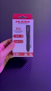 MIJOMI EDC Flashlight B10Rechargeable Pen Light 330 lumen Tail Switch LED FlashlightUSB C Rechargeable flashlightUltra-Compact Little Pocket Penlight with ClipWaterproof Flashlight for campingEmergency,Christmas gift