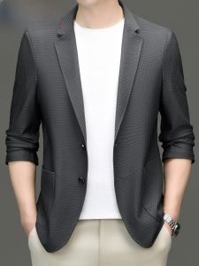HENGYUANXIANG | Ultra-Thin Business Suit Jacket Mens Casual Spring Summer New Style High-End Bubble Sand Standard Fit Fashion Urban Wear