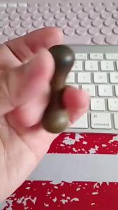 EELHOE | Wooden Finger Hand Spinner Dumbbell Shape Rotating Toy Golden Sandalwood Stress Relief Decompression Fidget Gift For Adults Kids