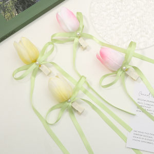 Ngọt Ngào Hoa Tulip Kẹp tóc nơ Kẹp đầu dây ruy băng kẹp tóc thú mỏ vịt kẹp tóc bé gái Mũ Phụ kiện tóc