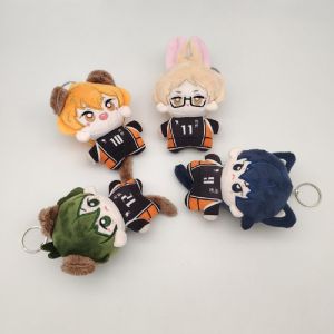 Hot 10cm Haikyuu Plush Toy Hinata Shoyo Keychain Tobio Kageyama Yu Nishinoya Bag Pendant Mini Volleyball Stuffed Doll Gifts