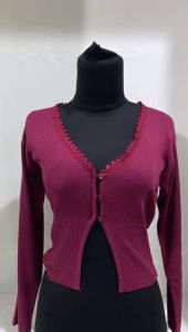 JESSY Crop Cardy - Rajut Wanita - Rajut Brukat - Kardigan Crop