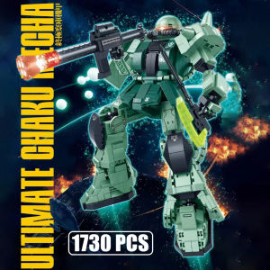 1730pcs Thiên giáp cơ học Zakude Mô hình MOC Khối xây dựng Mecha Robot Hình ảnh Anime với ánh sáng LED DIY Gạch Đồ chơi cho trẻ em Quà tặng Tương thích với LEGO
