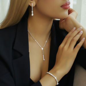 4PC Womens Fashion Copper Claw Chain Minimalist Necklace Earrings Bracelet Jewelry Set Party Festival Gift