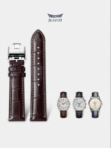 JEAYOU | Mens Genuine Crocodile Leather Watch Strap