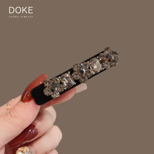 Shiny Rhinestone Flower Velvet Hair Clips Womens 2025 New Elegance Side Bangs Duckbill Hair Clips Versatile Frizz Beak Clips