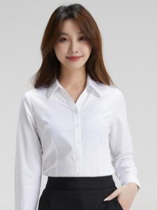 C-MEINA Bamboo Fiber Long Sleeve V-Neck Womens Work Shirt Commute Style Slim Fit Polyester Blend No Ironing Required
