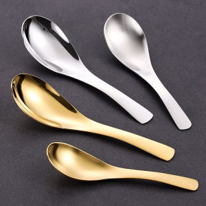 Golden 304 Stainless Steel Spoon Commercial Use Dessert Ice Cream Shaver Eating Spoon Home Use Childrens Spoon