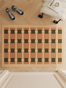 Retro Entrance Door Mat Home Use Anti-Slip Living Room Cuttable Doormat Modern Simple Style Machine Washable Rectangle Rug