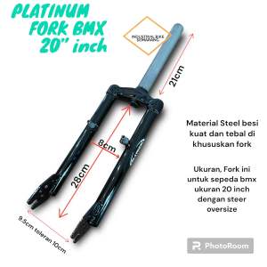 (( PLATINUM CROWN OVERSIZE )) Fork BMX 20 inch Garpu Sepeda 20inch BMX OVS 28.6 mm Depan Front Bicycle Fork OS