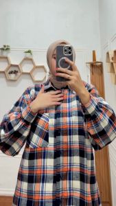KEMEJA WANITA FLANEL MOTIF KOTAK-KOTAK TERBARU / KEMEJA FLANEL WANITA LENGAN PANJANG / ATASAN WANITA