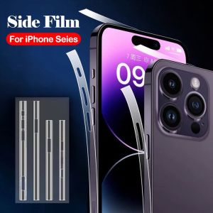 Clear Phone Side Film For iPhone 16 15 Pro Max 16 Plus 16Pro 16Plus iPhone16 16ProMax Soft Hydrogel Frame Edge Screen Protect Film Transparent Protective Film Border Film Sticker
