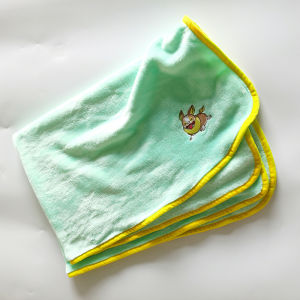 Autumn Winter Nap Blanket Soft Skin-friendly Crystal Velvet Edge Cartoon Embroidery Leg Covering Blanket Warmth Function