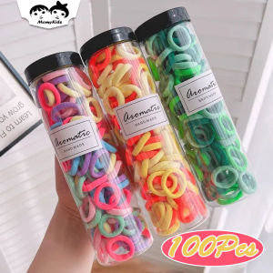 iKat Rambut Set 100Pcs Korea Kain Elastis Cantik Anak Perempuan Karet Gratis Box KCR23