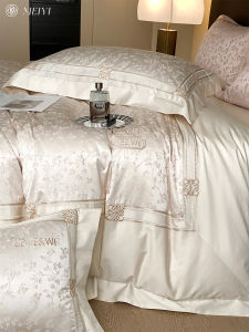 European Entry Lux Fancy Jacquard Long-Staple Cotton Four-Piece Set All Cotton Pure Cotton 100S Quilt Cover New Arrival Bedding