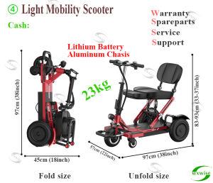 Wxwise 3-Wheel Mobility Scooter: Lightweight & Portable