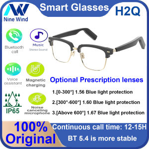 NineWind H2-Q Kính bluetooth thông minh Mắt kính cận cho cuộc gọi nam nữ và nghe nhạc ai kính thời trang âm thanh Bluetooth theo toa quang học cho IOS Android