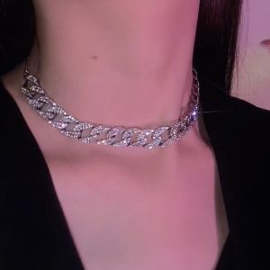 Cuban Necklace for Women Ins Hip Hop Trendy Fancy Clavicle Chain Street Cool Chunky Chain Necklace Accessories New Trendy New Arrival