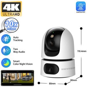 Dual Lens Home Indoor CCTV Surveillance 10X Zoom 4K 8MP WiFi PTZ IP Camera Auto Tracking Security Protection Baby Monitor