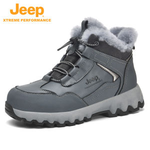 Jeep | Jeep Winter Outdoor Retro Fleece Lined Warm Snow Boots Mens Versatile Fashionable Cotton Shoes Comfortable All-Match Boots