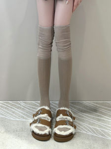 ขี้เกียจเข่าสูง ผู้หญิง ถุงเท้า Boot Matching Long Tube ฤดูใบไม้ร่วง ฤดูหนาว Ins Half Tube Middle Tube Mermaid Splicing ถุงเท้าต้นขา